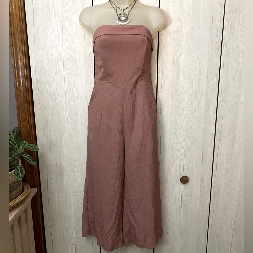 Showpo Mauve Strapless Jumpsuit